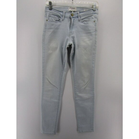 Frame Jeans 28 Le Skinny De Jeanne Denim Stretch Pants Light Wash - Picture 1 of 11